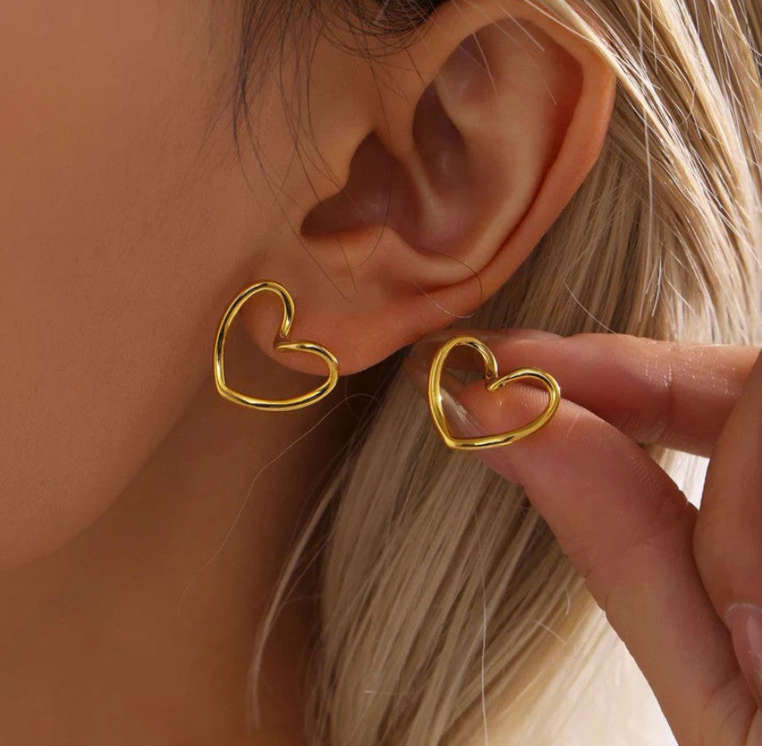 Heart Themed Stud Earrings