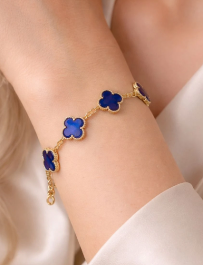 Blue Clover Bracelet Reversable