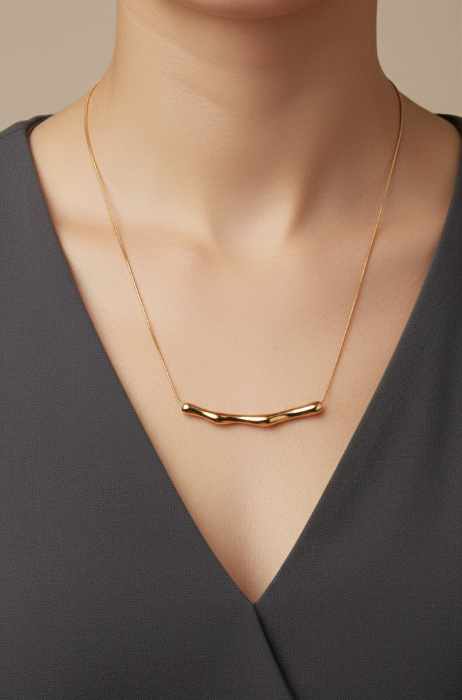 Bamboo Chain Pendant (Gold)