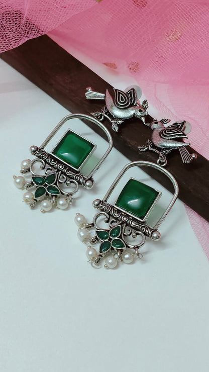 Bird Dangler With Monalisa Stone(Green)