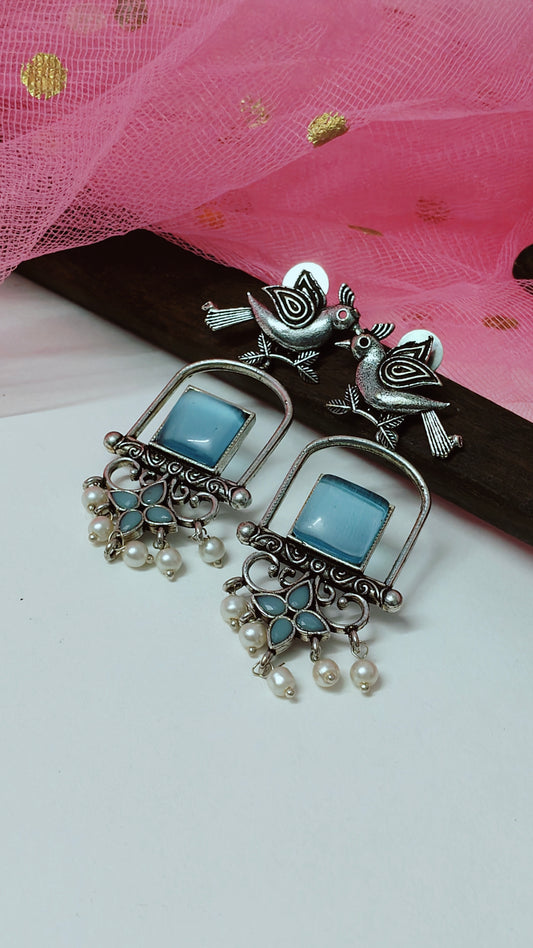 Bird Dangler With Monalisa Stone(Aqua)