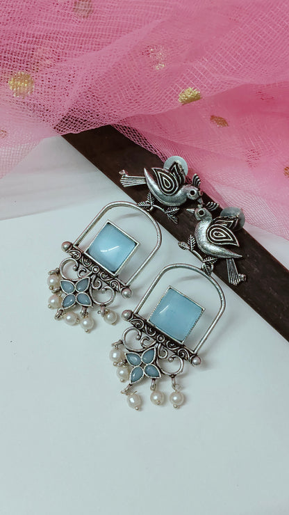 Bird Dangler With Monalisa Stone(Aqua)
