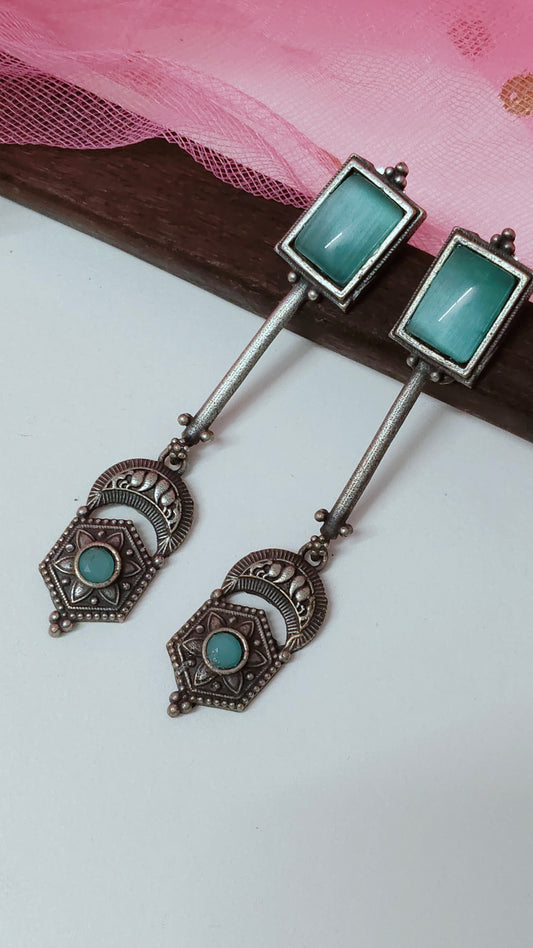 Dangler With Monalisa Stone(Aqua)
