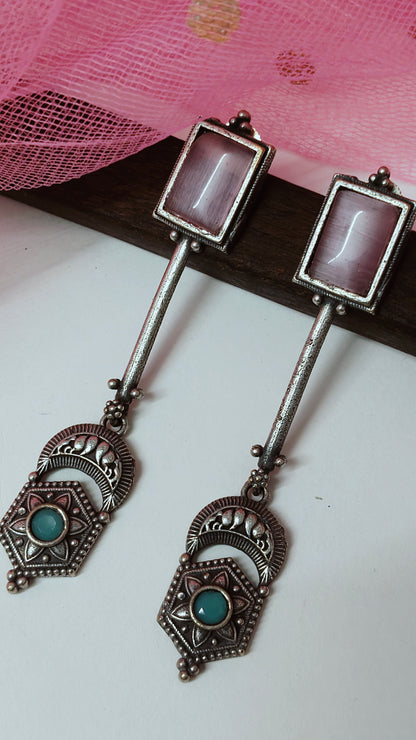 Dangler With Monalisa Stone(Pink)