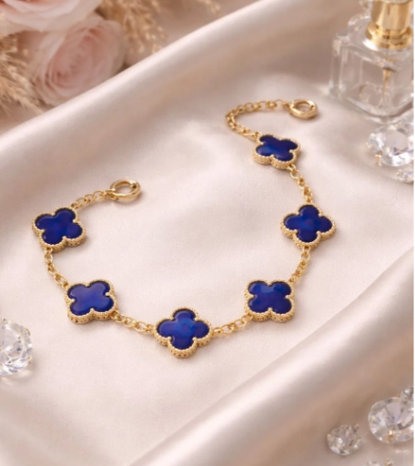 Blue Clover Bracelet Reversable