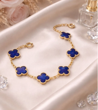 Blue Clover Bracelet Reversable