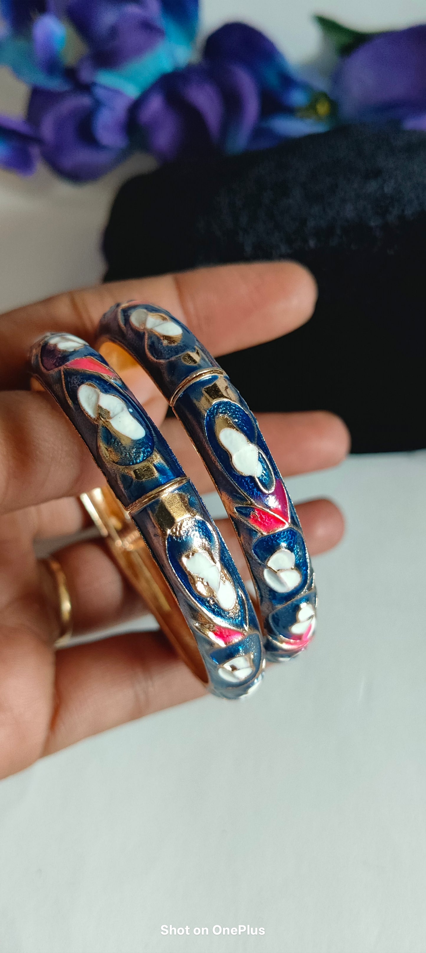 Blue Meenakari Kada(Pair) | Waterproof | 002