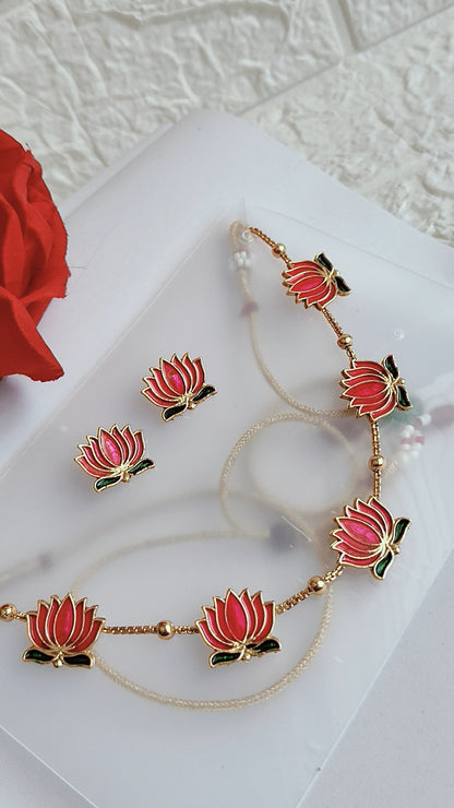 Lotus Set with Studs(pink)