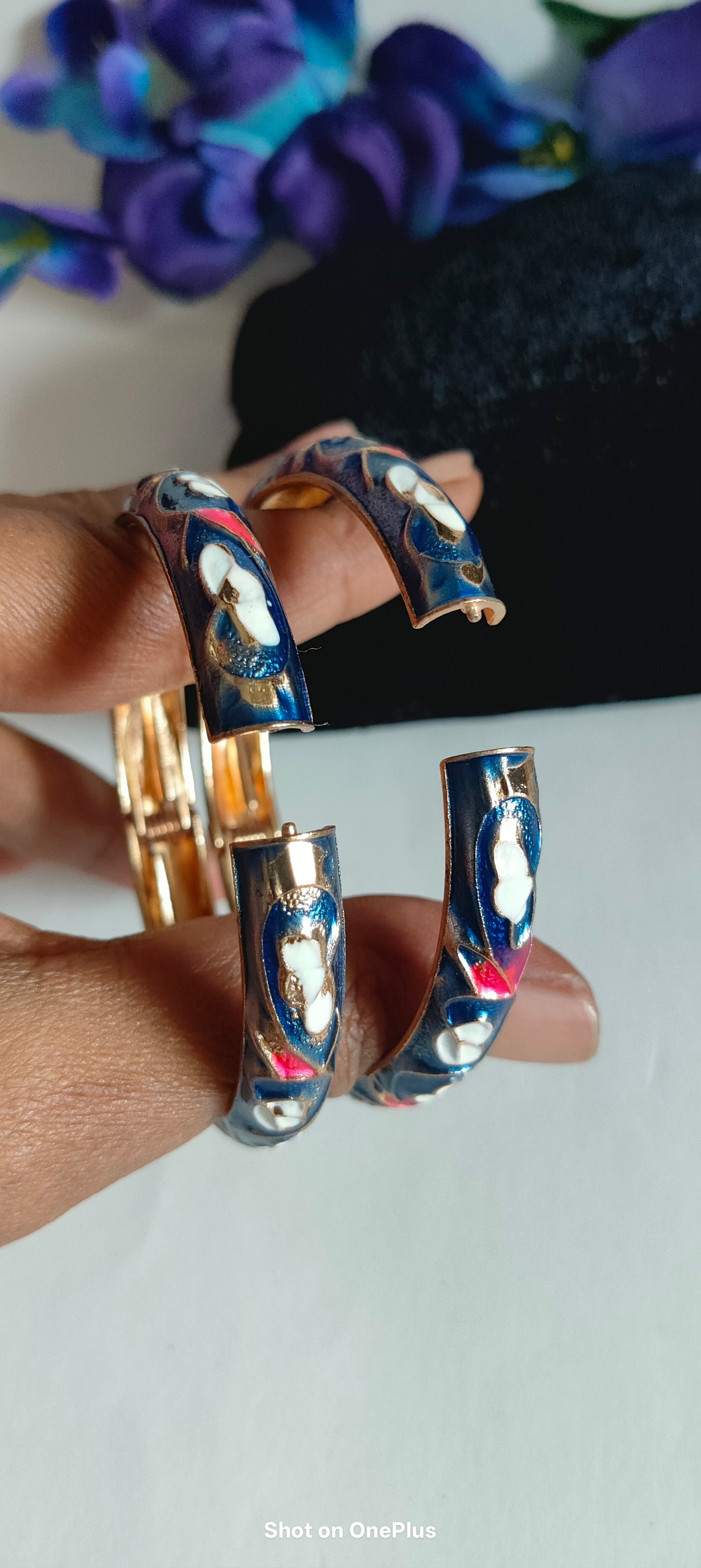 Blue Meenakari Kada(Pair) | Waterproof | 002