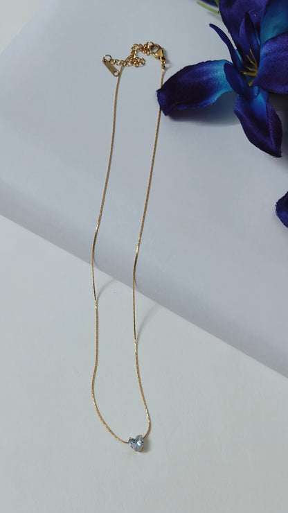 Heart Diamond pendant Sleek chain