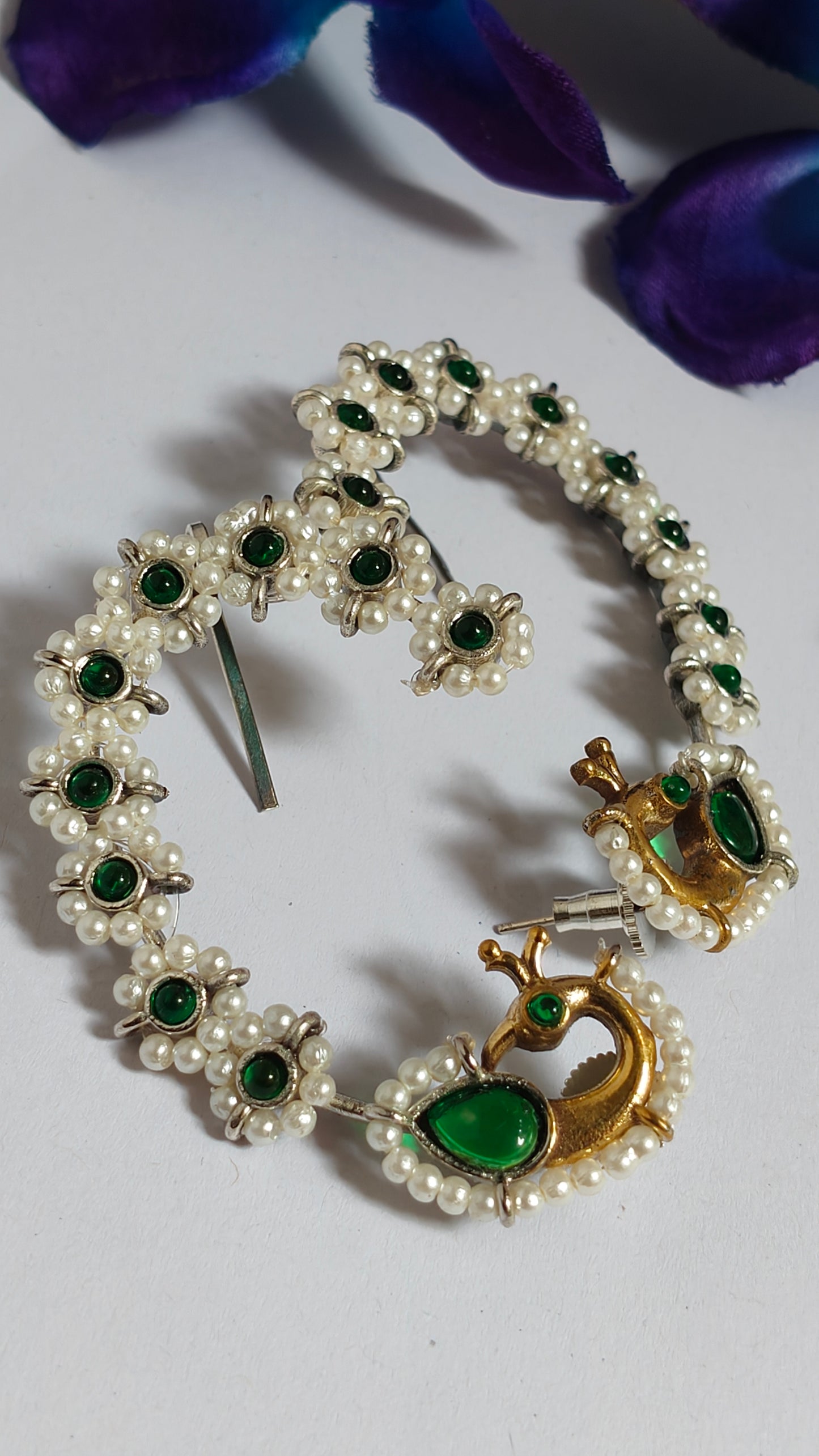 Ear Cuff Pearls green