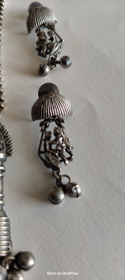 Silver Oxidized Necklace  set(Elephant) (Trees)
