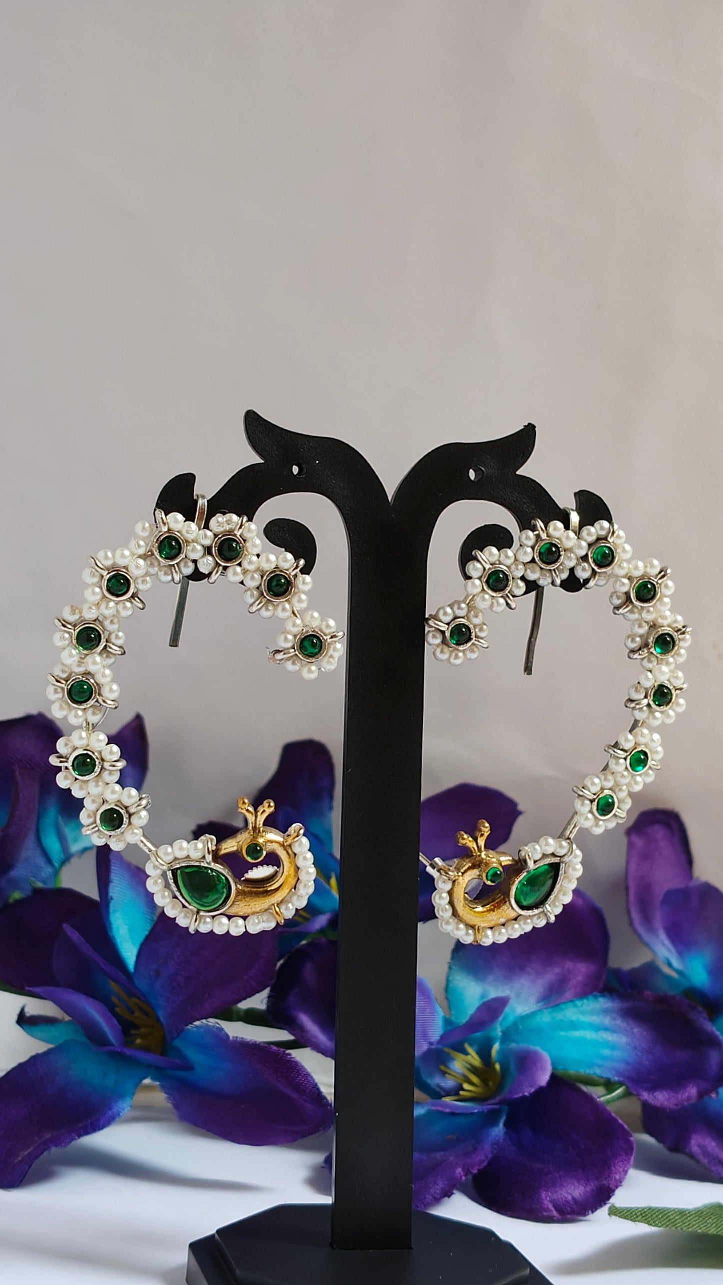 Ear Cuff Pearls green